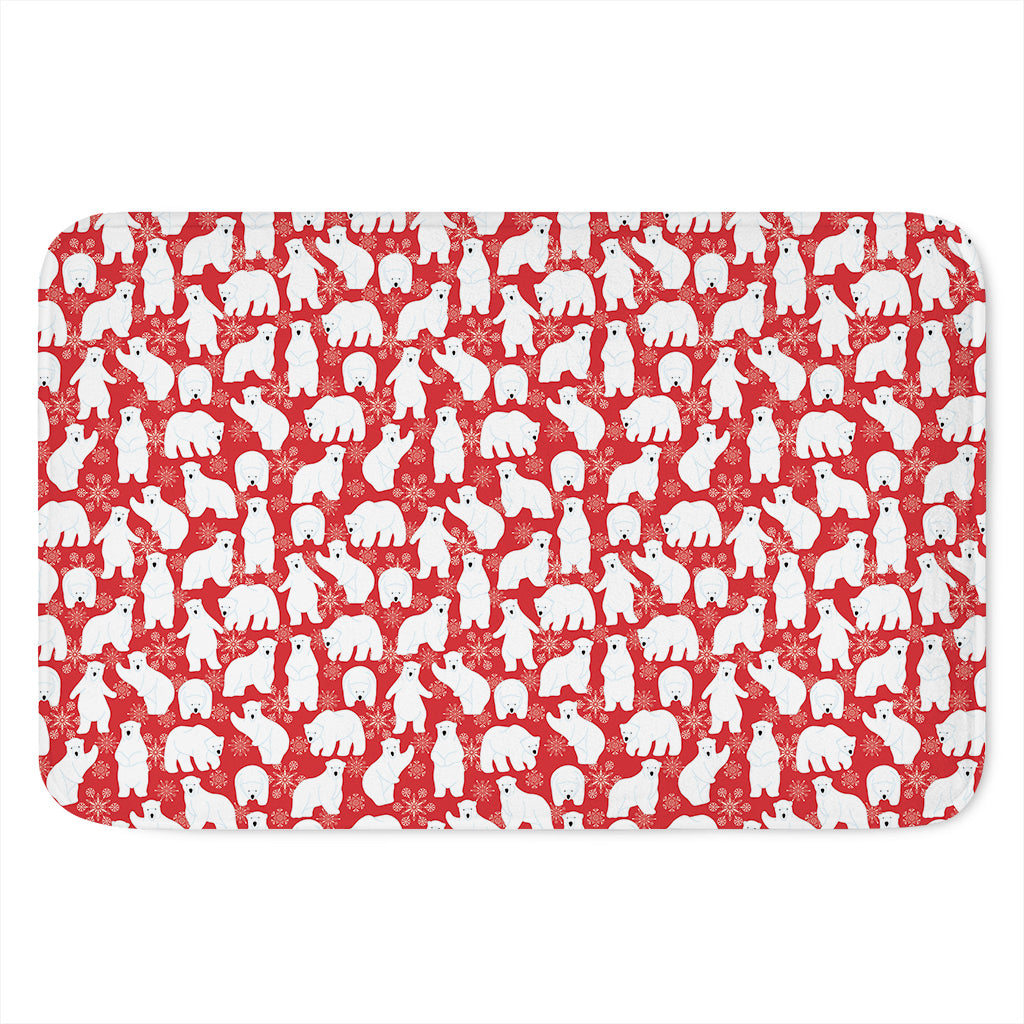 Polar Bear And Snowflake Pattern Print Indoor Door Mat