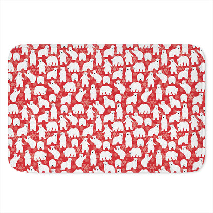 Polar Bear And Snowflake Pattern Print Indoor Door Mat