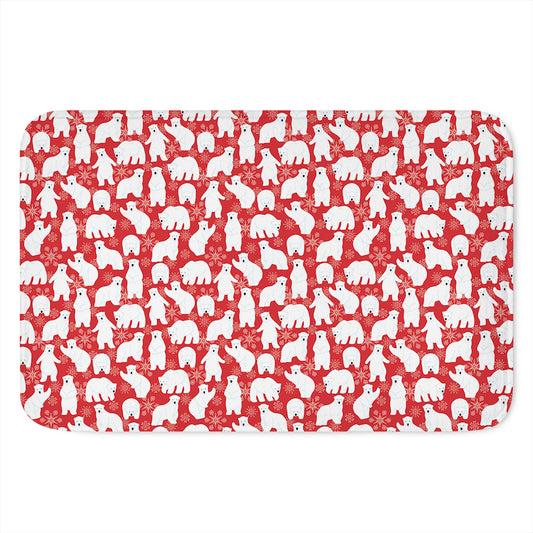Polar Bear And Snowflake Pattern Print Indoor Door Mat