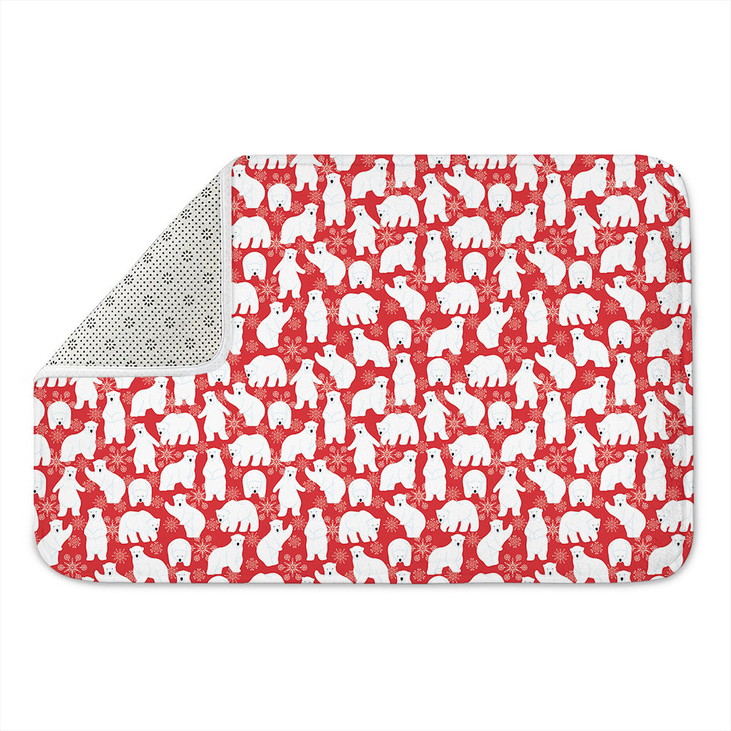 Polar Bear And Snowflake Pattern Print Indoor Door Mat