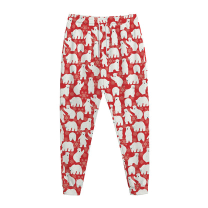 Polar Bear And Snowflake Pattern Print Jogger Pants