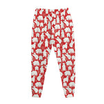 Polar Bear And Snowflake Pattern Print Jogger Pants
