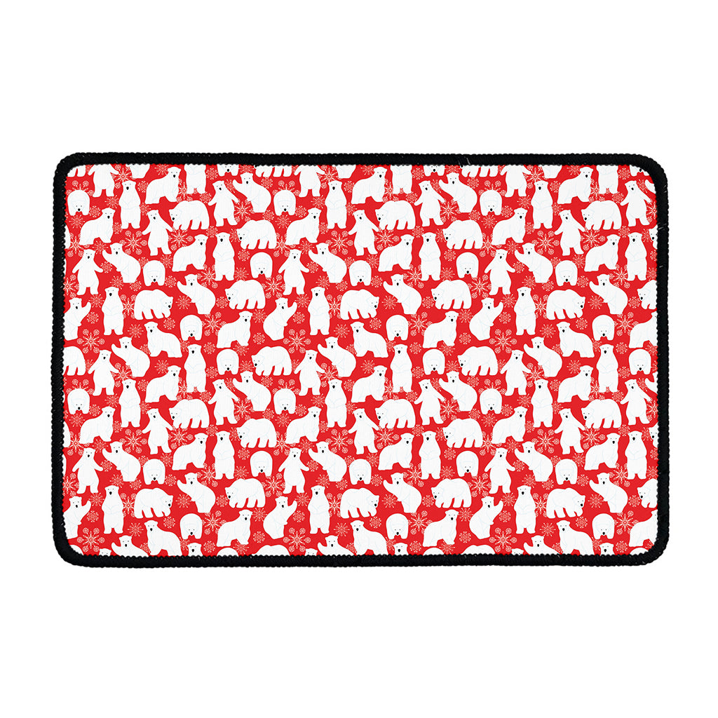 Polar Bear And Snowflake Pattern Print Kitchen Mat