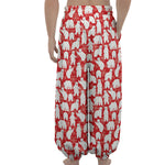 Polar Bear And Snowflake Pattern Print Lantern Pants
