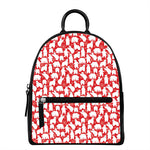 Polar Bear And Snowflake Pattern Print Leather Backpack