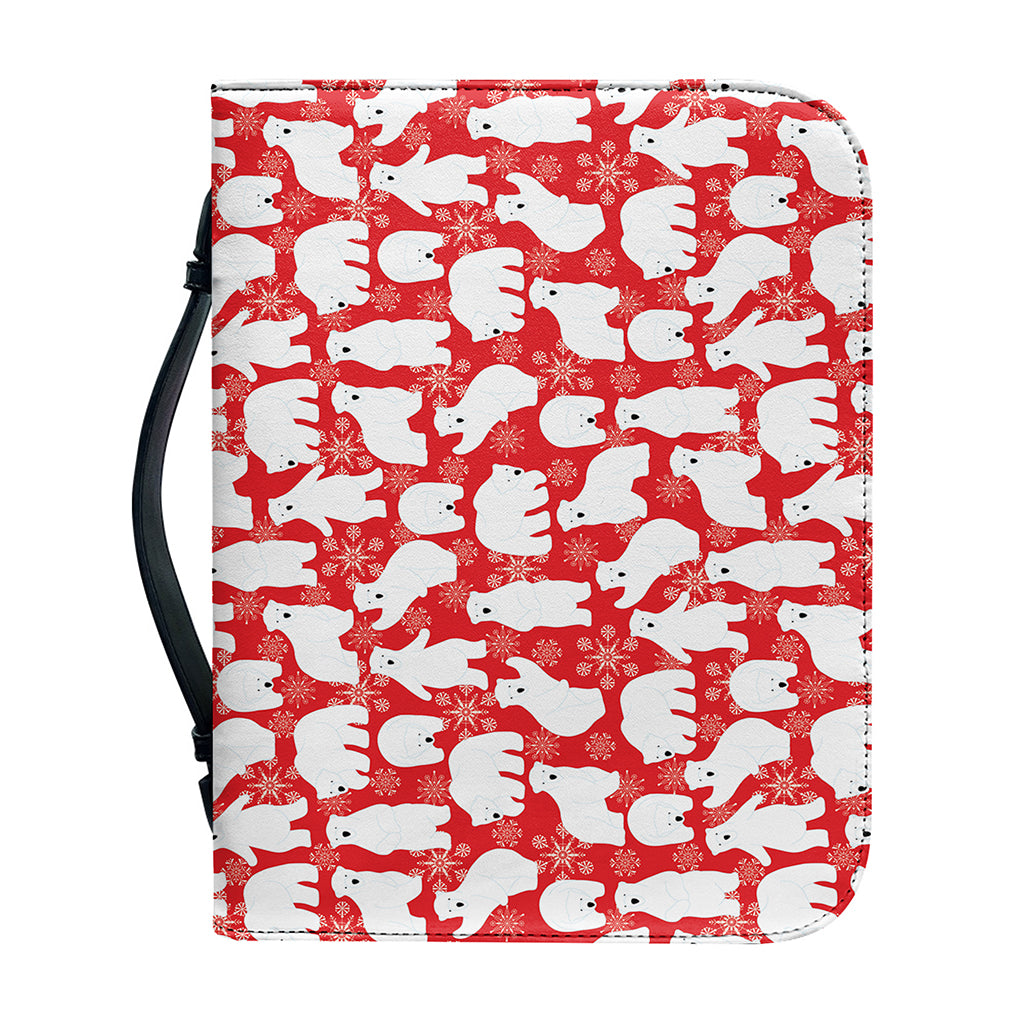 Polar Bear And Snowflake Pattern Print Leather Bible Cover