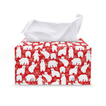 Polar Bear And Snowflake Pattern Print Leather Tissue Box Cover
