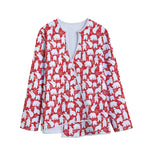 Polar Bear And Snowflake Pattern Print Long Sleeve Short Coat