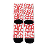 Polar Bear And Snowflake Pattern Print Long Socks