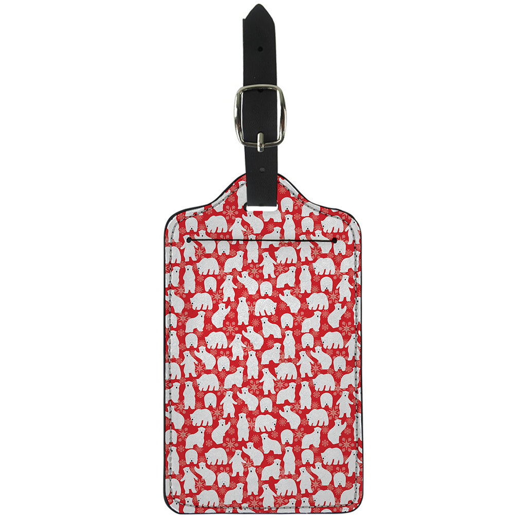 Polar Bear And Snowflake Pattern Print Luggage Tag