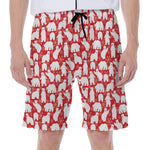 Polar Bear And Snowflake Pattern Print Men's Beach Shorts