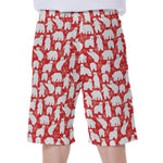 Polar Bear And Snowflake Pattern Print Men's Beach Shorts
