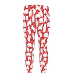 Polar Bear And Snowflake Pattern Print Men's leggings
