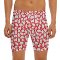 Polar Bear And Snowflake Pattern Print Men's Long Boxer Briefs