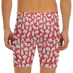 Polar Bear And Snowflake Pattern Print Men's Long Boxer Briefs