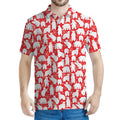 Polar Bear And Snowflake Pattern Print Men's Polo Shirt