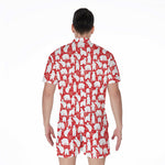 Polar Bear And Snowflake Pattern Print Men's Rompers