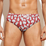 Polar Bear And Snowflake Pattern Print Men's Swim Briefs