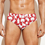 Polar Bear And Snowflake Pattern Print Men's Swim Briefs