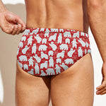 Polar Bear And Snowflake Pattern Print Men's Swim Briefs