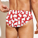 Polar Bear And Snowflake Pattern Print Men's Swim Briefs