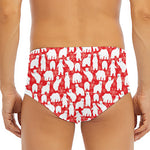 Polar Bear And Snowflake Pattern Print Men's Triangle Swim Briefs