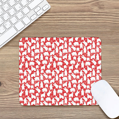 Polar Bear And Snowflake Pattern Print Mouse Pad