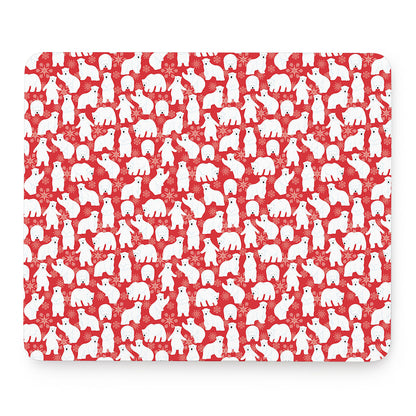 Polar Bear And Snowflake Pattern Print Mouse Pad