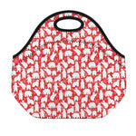 Polar Bear And Snowflake Pattern Print Neoprene Lunch Bag
