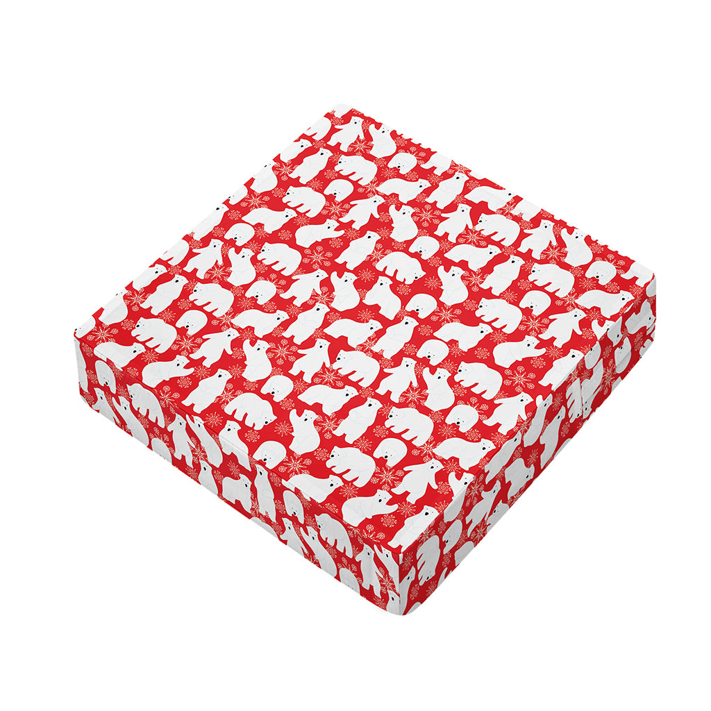 Polar Bear And Snowflake Pattern Print Outdoor Seat Cushion Cover