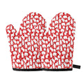 Polar Bear And Snowflake Pattern Print Oven Mitts