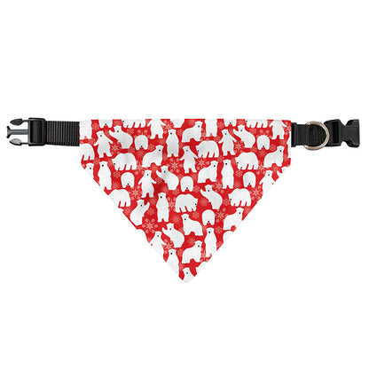 Polar Bear And Snowflake Pattern Print Over The Collar Dog Bandana