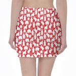 Polar Bear And Snowflake Pattern Print Pencil Mini Skirt