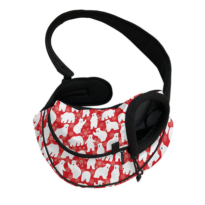 Polar Bear And Snowflake Pattern Print Pet Sling Carrier