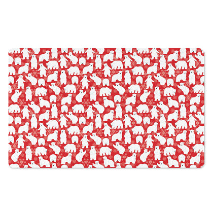Polar Bear And Snowflake Pattern Print Polyester Doormat