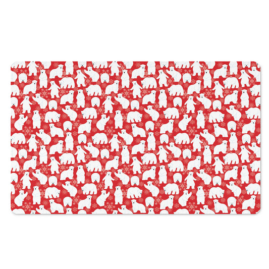 Polar Bear And Snowflake Pattern Print Polyester Doormat