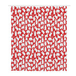 Polar Bear And Snowflake Pattern Print Polyester Shower Curtain