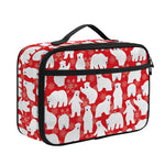 Polar Bear And Snowflake Pattern Print Portable Lunch Bag