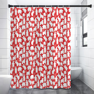 Polar Bear And Snowflake Pattern Print Premium Shower Curtain