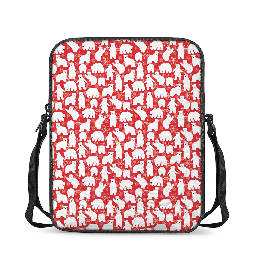 Polar Bear And Snowflake Pattern Print Rectangular Crossbody Bag