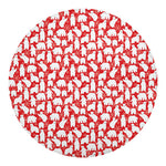 Polar Bear And Snowflake Pattern Print Round Blanket