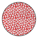 Polar Bear And Snowflake Pattern Print Round Floor Mat