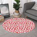 Polar Bear And Snowflake Pattern Print Round Rug