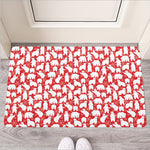 Polar Bear And Snowflake Pattern Print Rubber Doormat