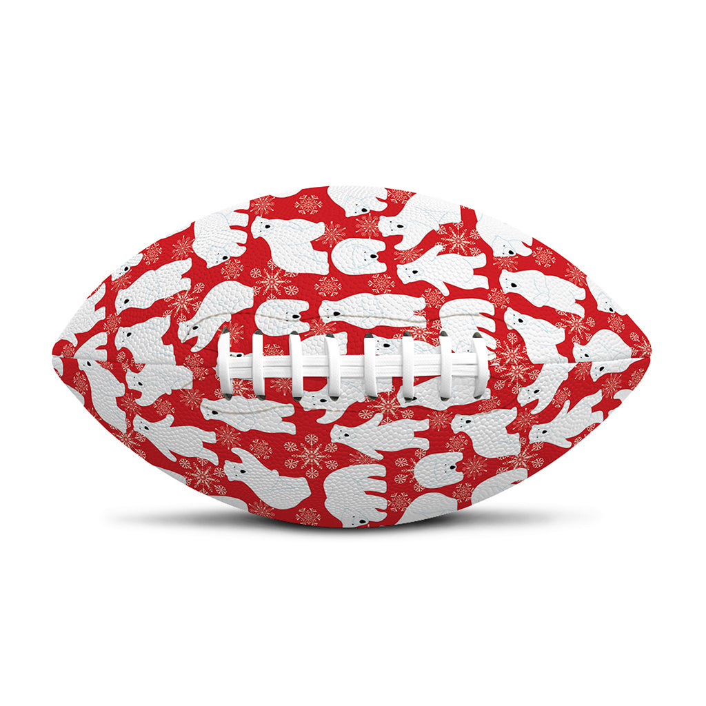 Polar Bear And Snowflake Pattern Print Rugby Ball