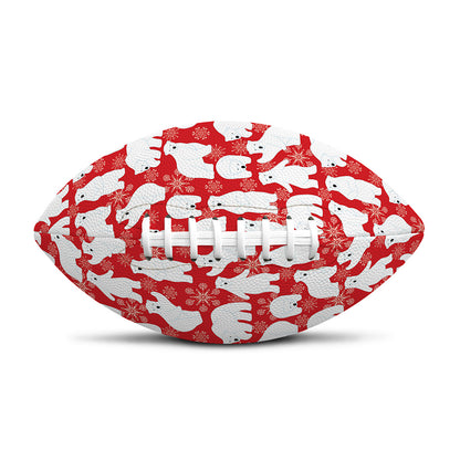 Polar Bear And Snowflake Pattern Print Rugby Ball