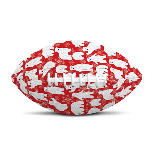 Polar Bear And Snowflake Pattern Print Rugby Ball