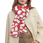 Polar Bear And Snowflake Pattern Print Scarf