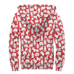 Polar Bear And Snowflake Pattern Print Sherpa Lined Zip Up Hoodie