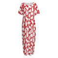 Polar Bear And Snowflake Pattern Print Short Sleeve Long Nightdress